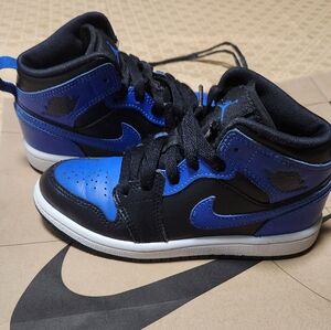 Air Jordan 1 Nike Kids' Blue and Black High-Top Sneakers